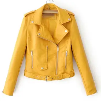 Loose PU Faux Leather Jacket Women Lady Long Sleeve Lapel Zipper Button Pocket Motorcycle Jacket Short Coat Lady Outerwear
Loose PU Faux Leather Jacket Women Lady Long Sleeve Lapel Zipper Button Pocket Motorcycle Jacket Short Coat Lady Outerwear