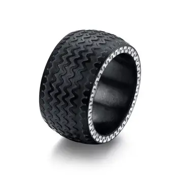 Punk Men Cool Black Spinner Chain Ring Men Carbide Tire Texture Ring Male Party Jewelry Boyfriend Husband Anniversary Gift
Punk Men Cool Black Spinner Chain Ring Men Carbide Tire Texture Ring Male Party Jewelry Boyfriend Husband Anniversary Gift
