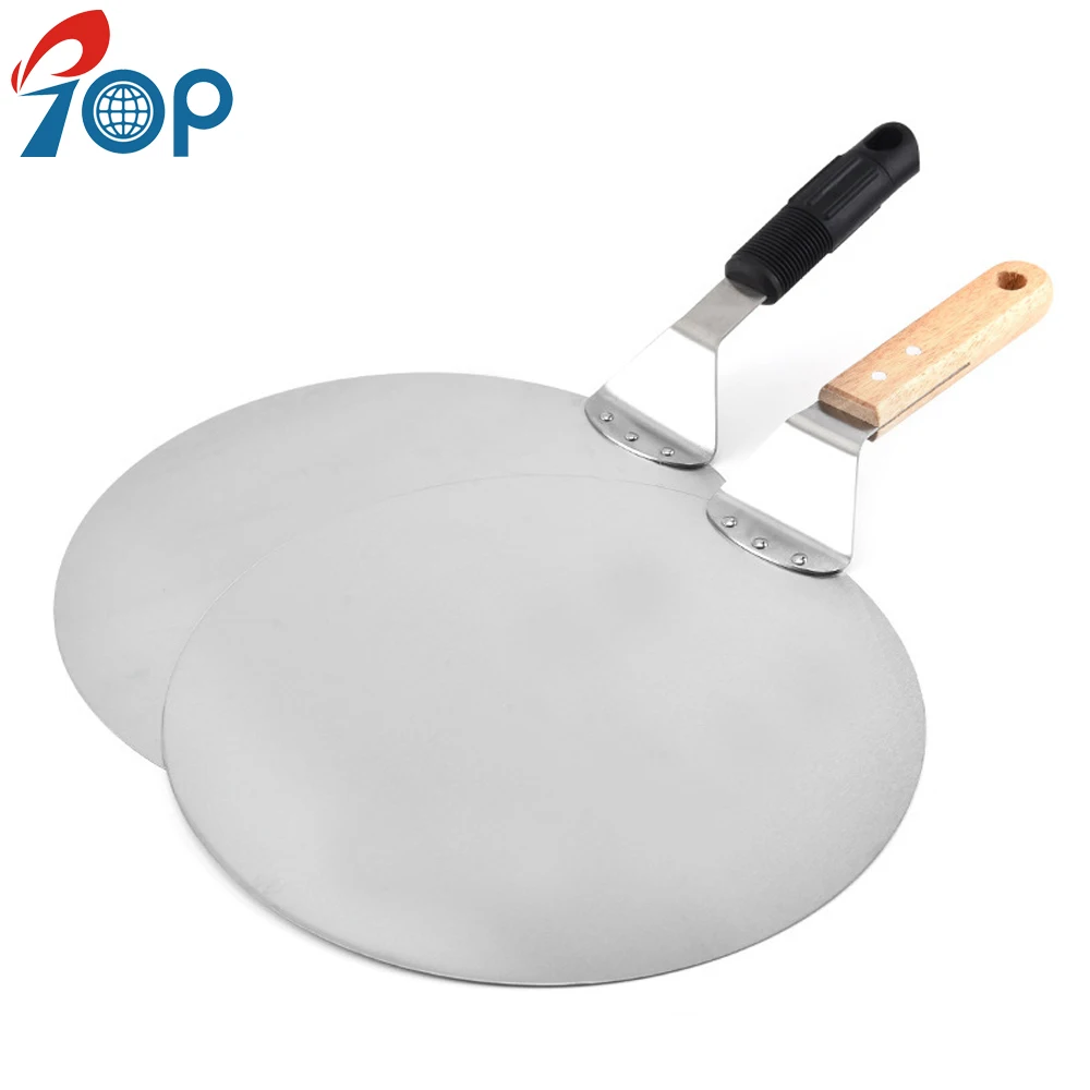 

12-inch 30.5cm Diameter Large Round Stainless Steel Pizza Shovel Cake Pizza Lifter Transfer Baking Tool