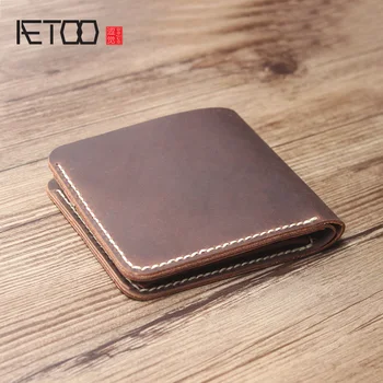 AETOO Crazy horse leather leather wallet, horizontal leather belt buckle wallet, change bit multi-function wallet
AETOO Crazy horse leather leather wallet, horizontal leather belt buckle wallet, change bit multi-function wallet