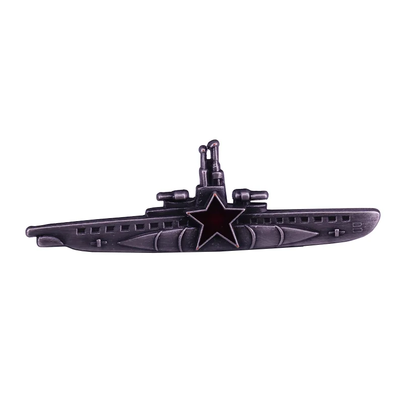 Soviet submarine with a red star pin perfect for the military memorabilia collector! | Украшения и аксессуары