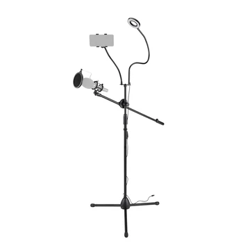 3.5" Selfie Ring Light with Tripod Stand & Cell Phone Holder & Mic stand & Pop Filter for Live Stream / Makeup Compatible
3.5" Selfie Ring Light with Tripod Stand & Cell Phone Holder & Mic stand & Pop Filter for Live Stream / Makeup Compatible