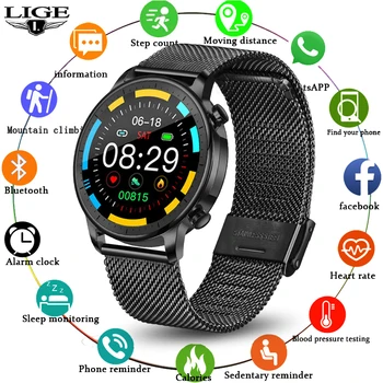 LIGE Smartwatch Fitness Tracking Blood Pressure Heart Rate Monitoring IP67 Waterproof Sport Smart Watch Men relojes inteligentes
LIGE Smartwatch Fitness Tracking Blood Pressure Heart Rate Monitoring IP67 Waterproof Sport Smart Watch Men relojes inteligentes