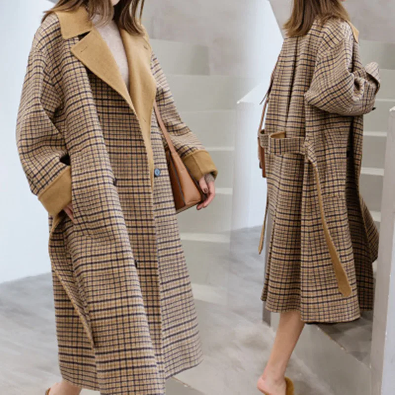 U-SWEAR Winter Wool Coat Women Large Size Long Sleeve Hepburn Autumn Loose Long Woolen Coat Outwear Casaco Feminino
U-SWEAR Winter Wool Coat Women Large Size Long Sleeve Hepburn Autumn Loose Long Woolen Coat Outwear Casaco Feminino