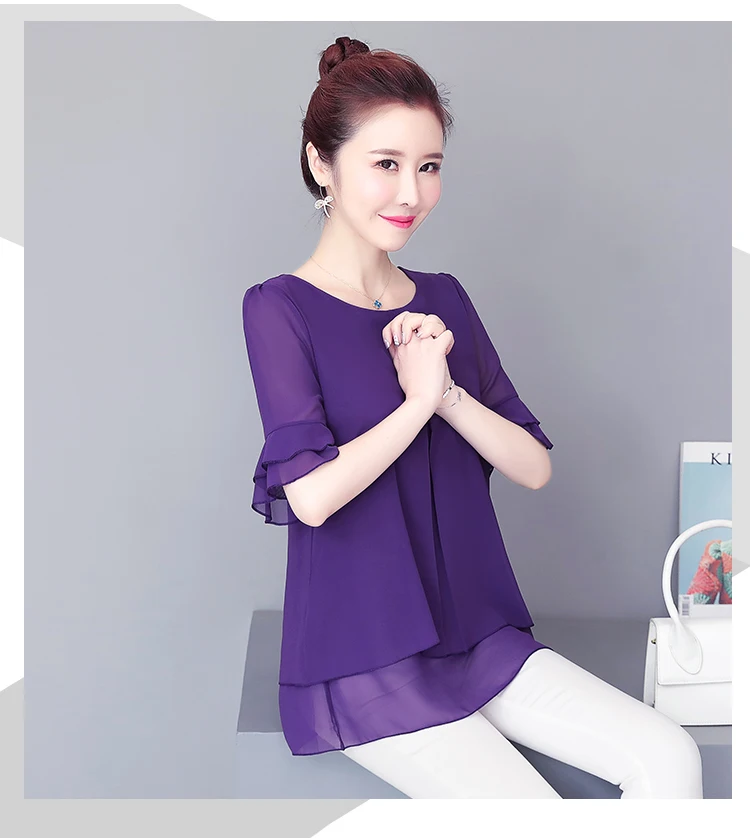 Women Blouses Solid 2020 Summer New Short- Sleeve V-Neck Lace up Shirt Female Chiffon Womens Plus Size Tops Slim Clothing NS4544 Women Blouses Solid 2020 Summer New Short- Sleeve V-Neck Lace up Shirt Female Chiffon Womens Plus Size Tops Slim Clothing NS4544
