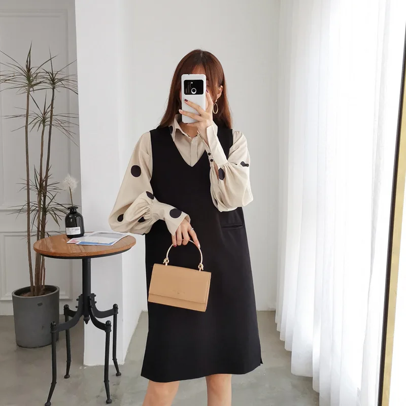 2019 Autumn New Style Large Size Dress Chubby Sister Slimming Korean-style by Age Waistcoat Shirt Two-Piece Set Women's Fashion
2019 Autumn New Style Large Size Dress Chubby Sister Slimming Korean-style by Age Waistcoat Shirt Two-Piece Set Women's Fashion