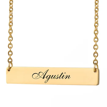 Custom Nameplate Necklace Women Name Agustin Bar Pendant Best Friends Jewelry Birthday Gifts Stainless Steel Size 40 X 7mm
Custom Nameplate Necklace Women Name Agustin Bar Pendant Best Friends Jewelry Birthday Gifts Stainless Steel Size 40 X 7mm