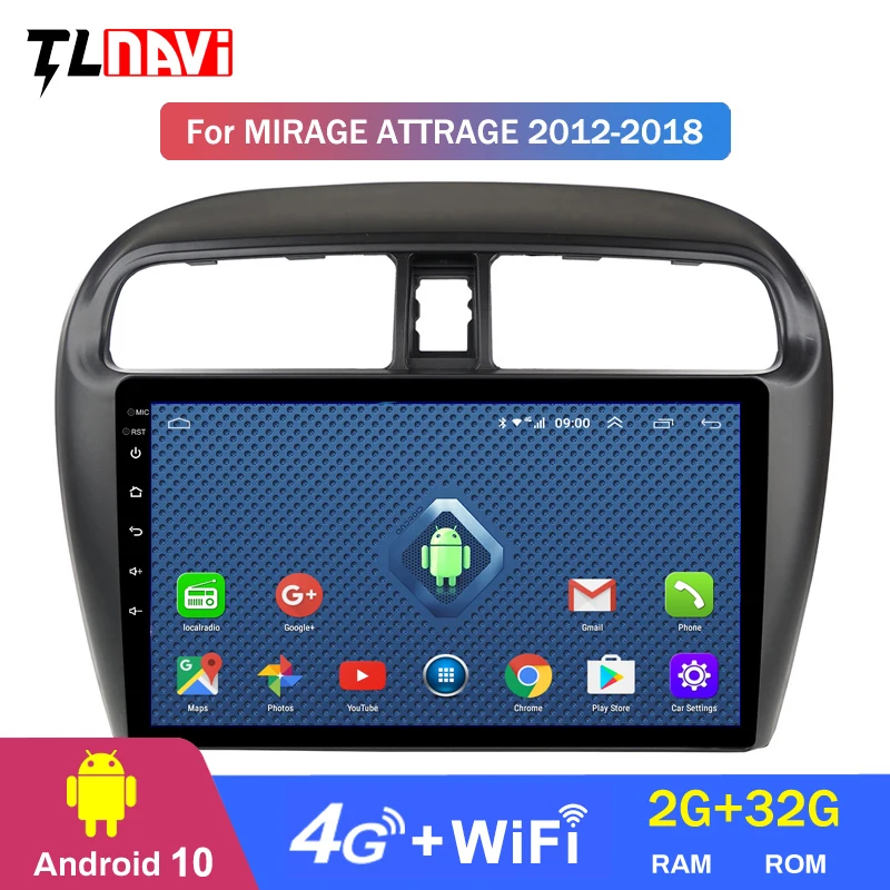 4G LTE 2G ОЗУ 9 дюймов Android 10 Автомобильный Gps навигатор для 1Mitsubishi mirage attrage 2012 2018