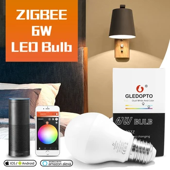 Gledopto ZIGBEE Smart Home 6W LED Bulb RGB+CCT Color Bulbs Compatible with Amazon Echo Plus Alexa SmartThings Tuya APP Control
Gledopto ZIGBEE Smart Home 6W LED Bulb RGB+CCT Color Bulbs Compatible with Amazon Echo Plus Alexa SmartThings Tuya APP Control
