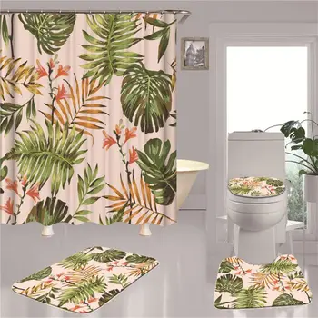 4 Piece Shower Curtain Sets with Non-Slip Rug, Toilet Lid Cover, Bath Mat and 12 Hooks, Flower Shower Curtain Durable Waterproof
4 Piece Shower Curtain Sets with Non-Slip Rug, Toilet Lid Cover, Bath Mat and 12 Hooks, Flower Shower Curtain Durable Waterproof