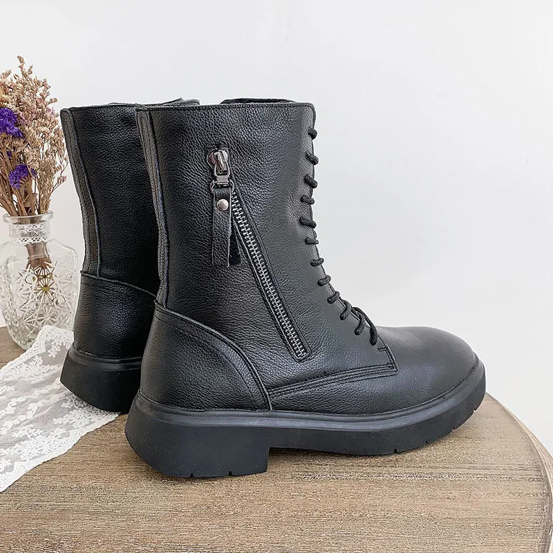Martin Boots Women's Zipper Side Edge Short Boots Spring And Autumn Shoes Genuine Leather 2019 Autumn And Winter New Style Tube
Martin Boots Women's Zipper Side Edge Short Boots Spring And Autumn Shoes Genuine Leather 2019 Autumn And Winter New Style Tube