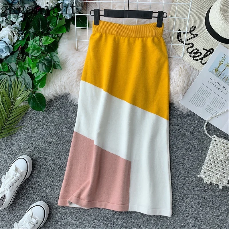 Gaganight Women Autumn Winter Long Skirt Knitted A Line Slim Elastic High Waist Skirts Office Lady Patchwork Fashion Korea Chic
Gaganight Women Autumn Winter Long Skirt Knitted A Line Slim Elastic High Waist Skirts Office Lady Patchwork Fashion Korea Chic