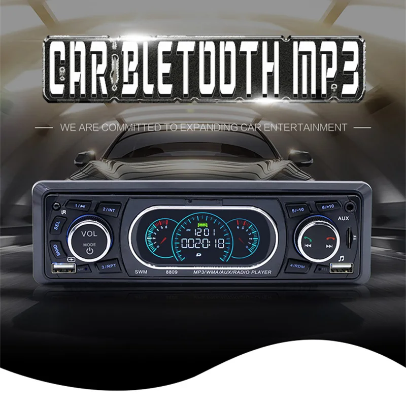 TomoStrong горячая Распродажа SWM 8809 1 Din автомобильный FM-радио BT Музыка дистанционное