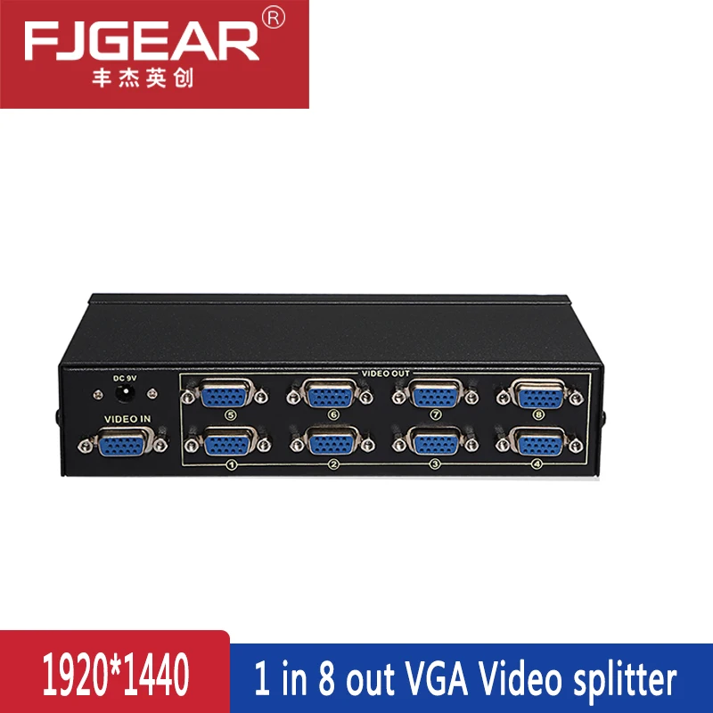 8 Port VGA Splitter HD VGA Video sharing 1-in-4-out 250MHZ 15HDF 60M high frequency 1920 * 1440 power supply
8 Port VGA Splitter HD VGA Video sharing 1-in-4-out 250MHZ 15HDF 60M high frequency 1920 * 1440 power supply