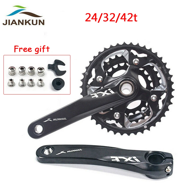 Велосипедная цепь JIANKUM MTB 104BCD кривошипная Тройная скорость 64BCD 24/32/42T 3x10S 170 мм для