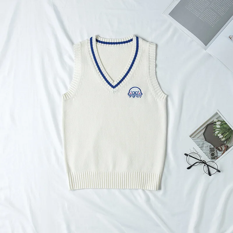 School Dress JK Uniform Sweater Vest Sleeveless Waistcoat For Girls Boys Cosplay Winter Anime Vest Cute White Blue Knitting Coat
School Dress JK Uniform Sweater Vest Sleeveless Waistcoat For Girls Boys Cosplay Winter Anime Vest Cute White Blue Knitting Coat