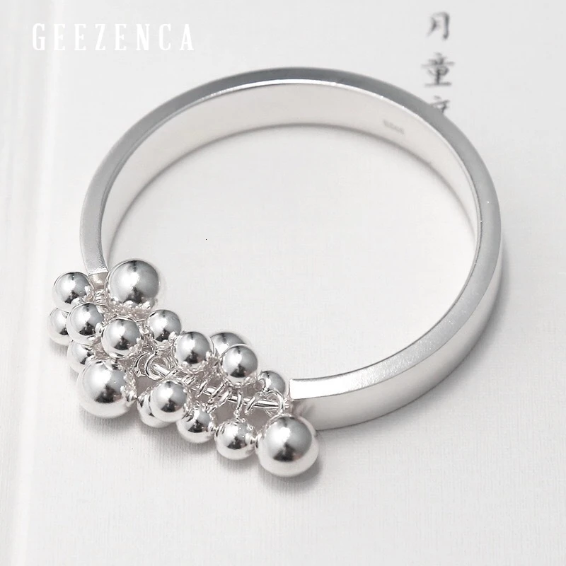 GEEZENCA Real 925 Sterling Silver Multi Ball Clear-face Bangle Handmade Original Design Bracelets Bangles Fine Jewelry For Women
GEEZENCA Real 925 Sterling Silver Multi Ball Clear-face Bangle Handmade Original Design Bracelets Bangles Fine Jewelry For Women