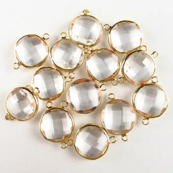 10Pcs Beautiful Faceted Wrapped White Crystal Round Connector Pendant Bead 15x5mm 25BBS
10Pcs Beautiful Faceted Wrapped White Crystal Round Connector Pendant Bead 15x5mm 25BBS