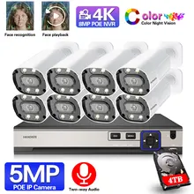 HD H.265 8/4CH 8MP NVR 5MP POE CCTV Camera Security System Kit 2-Way Audio IP Camera Outdoor Color Night Vision Surveillance Set
HD H.265 8/4CH 8MP NVR 5MP POE CCTV Camera Security System Kit 2-Way Audio IP Camera Outdoor Color Night Vision Surveillance Set