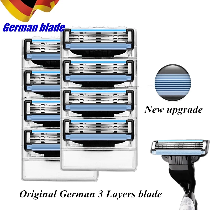 8Pcs/Lot Razor blade For men New upgrade 3 layer blades Shaving cassettes Face razor shaving blades Fit Gillette Mach 3
8Pcs/Lot Razor blade For men New upgrade 3 layer blades Shaving cassettes Face razor shaving blades Fit Gillette Mach 3