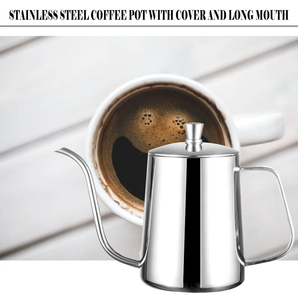 600ml Coffee Tea Pot Stainless Steel Long Narrow Gooseneck Spout Kettle Hand Drip Kettle Pour Over Coffee With lid
600ml Coffee Tea Pot Stainless Steel Long Narrow Gooseneck Spout Kettle Hand Drip Kettle Pour Over Coffee With lid