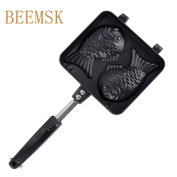 BEEMSK Japanese type Fish-Shaped Bakeware Waffle Pan Maker Non-stick Cake Bake Bakeware Pancake Double Pan DIY Tool for gas
BEEMSK Japanese type Fish-Shaped Bakeware Waffle Pan Maker Non-stick Cake Bake Bakeware Pancake Double Pan DIY Tool for gas