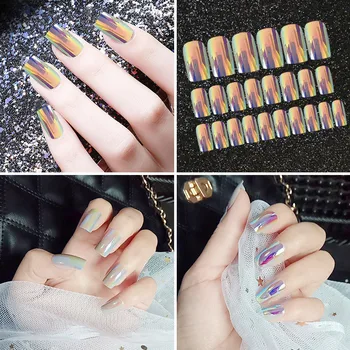 24pcs Fake Nails Aurora Splendor Magic Mirror Chrome Artificial Nails Full Cover False Wearable Manicure Finished Nail Tip
24pcs Fake Nails Aurora Splendor Magic Mirror Chrome Artificial Nails Full Cover False Wearable Manicure Finished Nail Tip