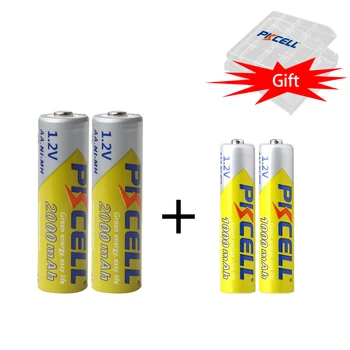 PKCELL 2/4Pcs AA Recargeable Battery 1.2V Ni-MH 2000mAh + 2/4Pc AAA Rechargeable Battery 1000mAh With 1/2 Pcs Battery Holder Box
PKCELL 2/4Pcs AA Recargeable Battery 1.2V Ni-MH 2000mAh + 2/4Pc AAA Rechargeable Battery 1000mAh With 1/2 Pcs Battery Holder Box