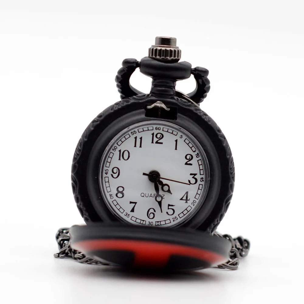 Прекрасный ретро маленький черный Дэдпул анимация кварцевые карманные часы