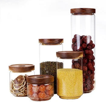 Food Storage Containers 5 PCS Set Wooden Lid Storage Jar Airtight Kitchen Container Clear Glass Food Pantry Organization
Food Storage Containers 5 PCS Set Wooden Lid Storage Jar Airtight Kitchen Container Clear Glass Food Pantry Organization