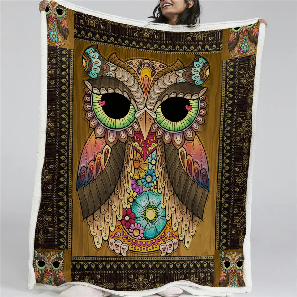 Blessliving Owl Sherpa Blanket on Sofa Bed Aztec Geometric Throw Blanket Brown Bird Vintage Bedspreads Floral Thin Quilt manta
Blessliving Owl Sherpa Blanket on Sofa Bed Aztec Geometric Throw Blanket Brown Bird Vintage Bedspreads Floral Thin Quilt manta
