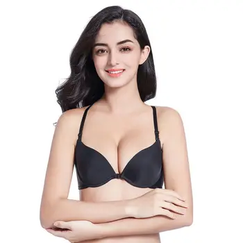 Women Sexy Solid Color Light Front Buckle Cross Beauty Back With Steel Ring 3/4 Cup Gathered Bra
Women Sexy Solid Color Light Front Buckle Cross Beauty Back With Steel Ring 3/4 Cup Gathered Bra