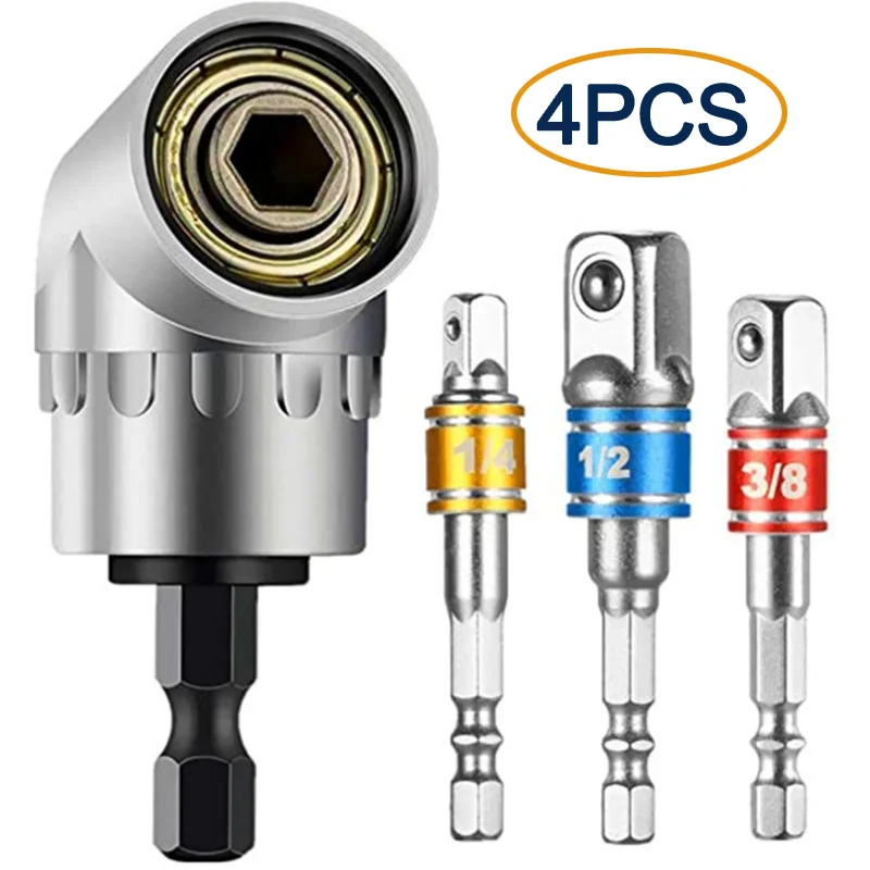 Socket Adapter Hex Shank Set 1/4" 3/8" 1/2" Inch Drill 105 Degree Right Angle Drill Screwdriver Power Drilling Tools
Socket Adapter Hex Shank Set 1/4" 3/8" 1/2" Inch Drill 105 Degree Right Angle Drill Screwdriver Power Drilling Tools