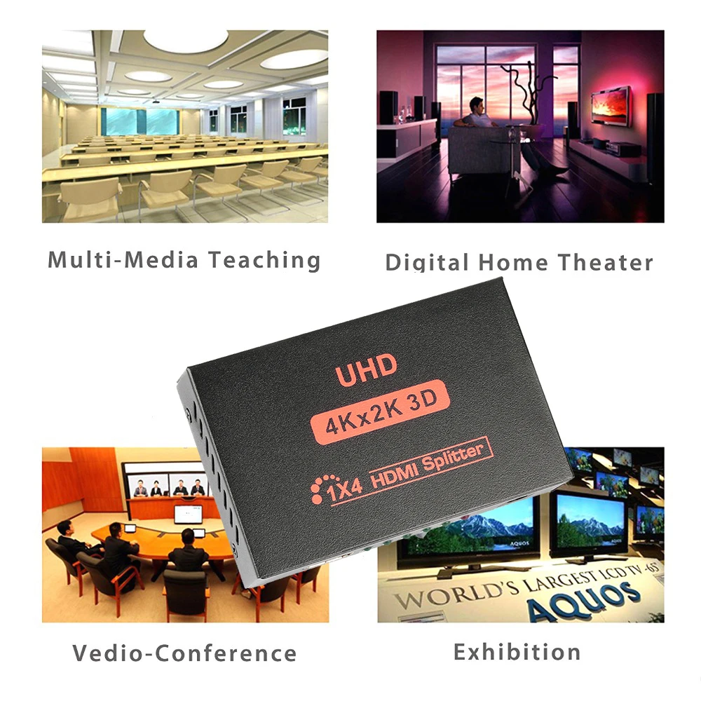 Sync 4K HDMI 2.0 Cable Repeater Mirror Splitter Amplifier HUB Box 3D 1 In 4 Out UHD HDMI Splitter 4 port HDMI Switcher amplifier
Sync 4K HDMI 2.0 Cable Repeater Mirror Splitter Amplifier HUB Box 3D 1 In 4 Out UHD HDMI Splitter 4 port HDMI Switcher amplifier