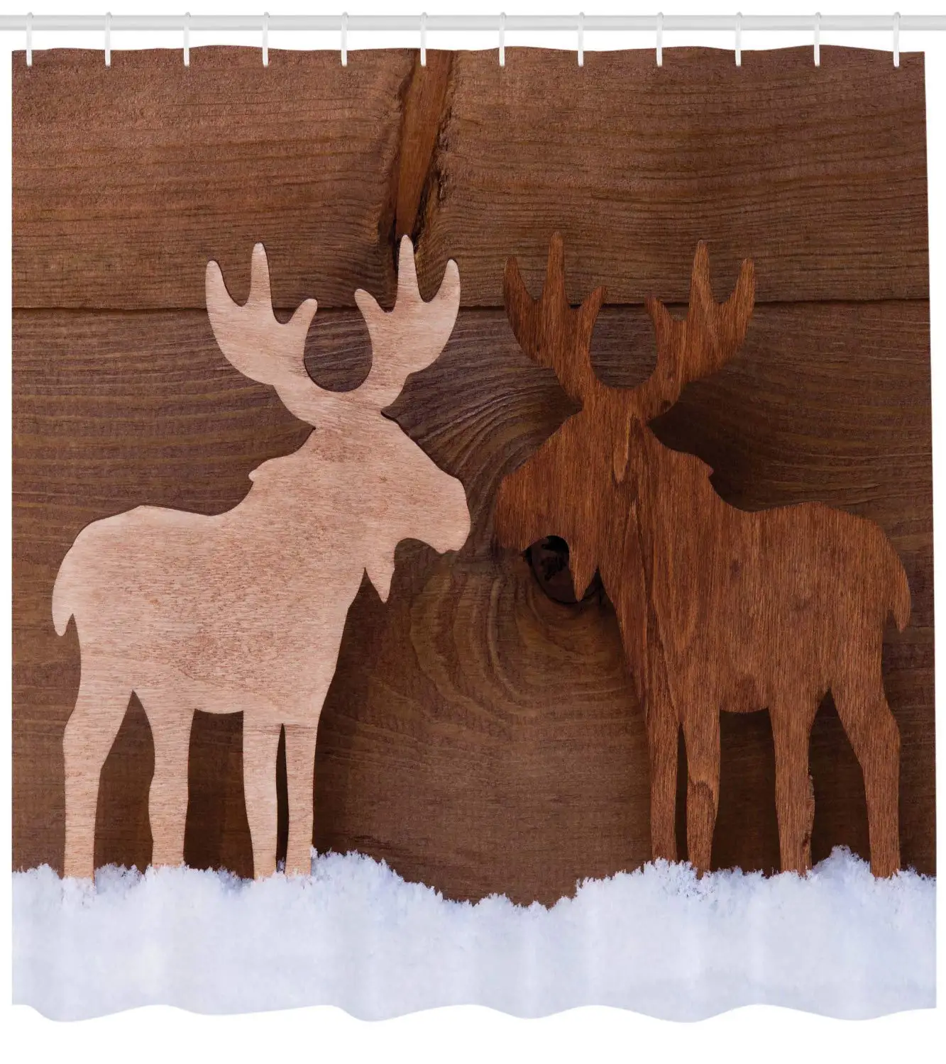 Moose Shower Curtain, Timber Elk in Different Tones Romantic Noel Time Romance Joy Vintage Style, Cloth Fabric Bathroom Decor
Moose Shower Curtain, Timber Elk in Different Tones Romantic Noel Time Romance Joy Vintage Style, Cloth Fabric Bathroom Decor