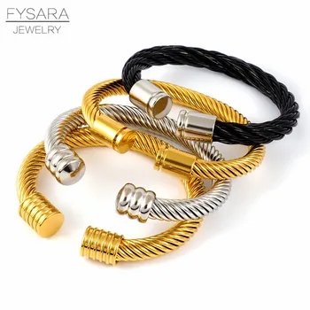 FYSARA Vintage Braided Open Fashion Cuff Bangles For Men Male Jewelry Ancient Stainless Steel Sporty Charm Bracelets Bangles
FYSARA Vintage Braided Open Fashion Cuff Bangles For Men Male Jewelry Ancient Stainless Steel Sporty Charm Bracelets Bangles