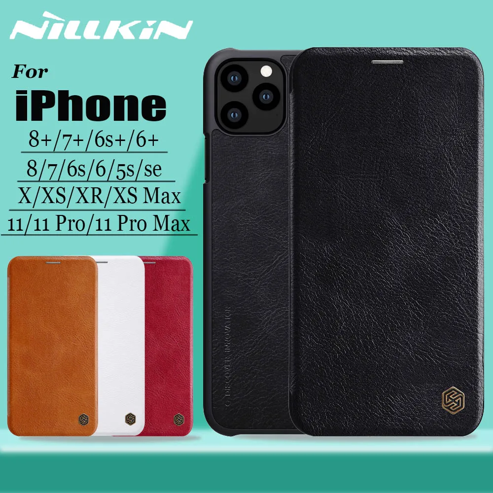 Nillkin Case for iPhone 11 Pro Max X Xs XR 8 7 Cover Genuine PU Leather Full Cover Flip Case for iPhone 8 7 6s 6 Plus 5S SE Capa
Nillkin Case for iPhone 11 Pro Max X Xs XR 8 7 Cover Genuine PU Leather Full Cover Flip Case for iPhone 8 7 6s 6 Plus 5S SE Capa
