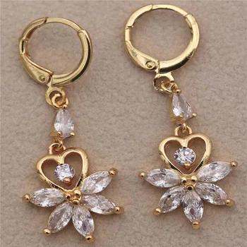 Luxury New Drop Earrings for Women's earrings Gold Color Earring With Heart Flower Leaf Zircon Party Jewelry wedding accessories
Luxury New Drop Earrings for Women's earrings Gold Color Earring With Heart Flower Leaf Zircon Party Jewelry wedding accessories