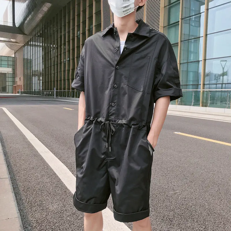 Men Fashion Jumpsuit Mens Rompers High Street Shorts Jumpsuit Male Handsome Baggy Overalls Short Sleeve Palysuit Cargo 
Men Fashion Jumpsuit Mens Rompers High Street Shorts Jumpsuit Male Handsome Baggy Overalls Short Sleeve Palysuit Cargo
