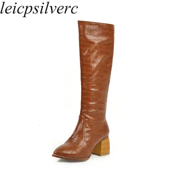 Women's Boots Autumn Winter High Heel Pointed Toe Zip Knee High Motorcycle Shoes Pu 2019 New Sexy Fashion Black Big Size 34-47
Women's Boots Autumn Winter High Heel Pointed Toe Zip Knee High Motorcycle Shoes Pu 2019 New Sexy Fashion Black Big Size 34-47