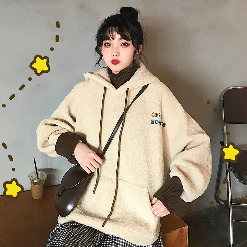 2019 Korean-style Autumn And Winter New Style Long Sleeve Pullover Joint Mixed Colors High Collar Hoodie Women's Lambs Wool Thic
2019 Korean-style Autumn And Winter New Style Long Sleeve Pullover Joint Mixed Colors High Collar Hoodie Women's Lambs Wool Thic