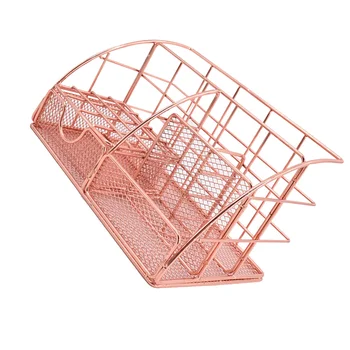 Iron Art Storage Box Simple Desktop Cosmetic Document Stationary Holder for Bedroom Study Room Living Room (Rose Gold) 
Iron Art Storage Box Simple Desktop Cosmetic Document Stationary Holder for Bedroom Study Room Living Room (Rose Gold)