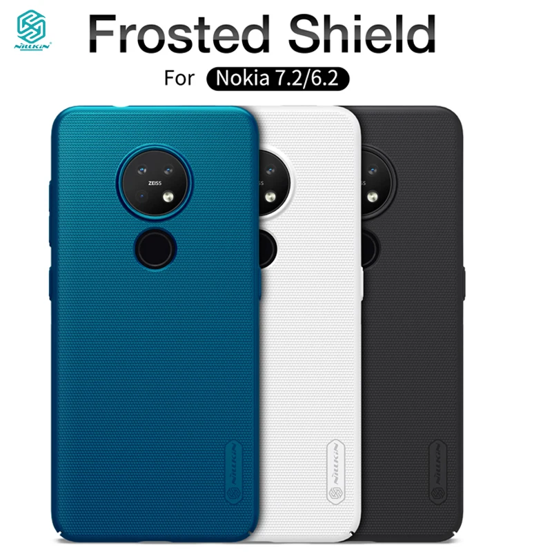 

For Nokia 7.2 6.2 Case Nillkin Frosted Shield PC Hard Back Cover Matte Case For Nokia 7.2 Case Gift Holder