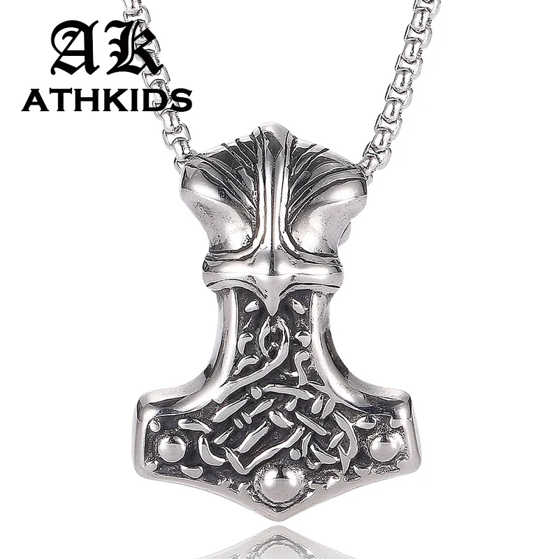 Dropshipping 1Pcs Viking Rune Amulet Pendant Thor's Hammer Mjolnir Stainless Steel Viking Pendant Necklaces PD0427
Dropshipping 1Pcs Viking Rune Amulet Pendant Thor's Hammer Mjolnir Stainless Steel Viking Pendant Necklaces PD0427