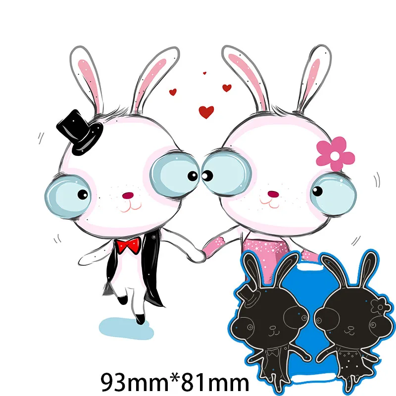 Metal steel Cutting Dies Two dancing rabbits DIY Scrapbooking Photo Album Embossing paper Cards 93*81mm
Metal steel Cutting Dies Two dancing rabbits DIY Scrapbooking Photo Album Embossing paper Cards 93*81mm
