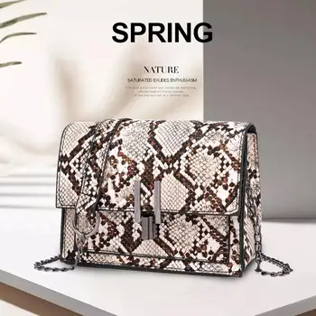 Fashion Snake Printing Handbag PU Leather Flap Metal Buckle Chain Crossbody Bags Women Square Shoulder Messenger Bags
Fashion Snake Printing Handbag PU Leather Flap Metal Buckle Chain Crossbody Bags Women Square Shoulder Messenger Bags