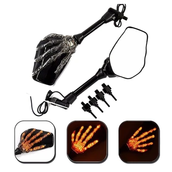 Motorcycle Rearview Mirror Skull Hand Pattern Ghost Claw LED Light Turn Signal Mirror Fit 10Mm 8Mm Thread Bolts Motor Mirror
Motorcycle Rearview Mirror Skull Hand Pattern Ghost Claw LED Light Turn Signal Mirror Fit 10Mm 8Mm Thread Bolts Motor Mirror