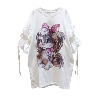 2020 summer new Korean version of loose large size beaded patch cartoon cat dress MM was thin medium and long women
2020 summer new Korean version of loose large size beaded patch cartoon cat dress MM was thin medium and long women