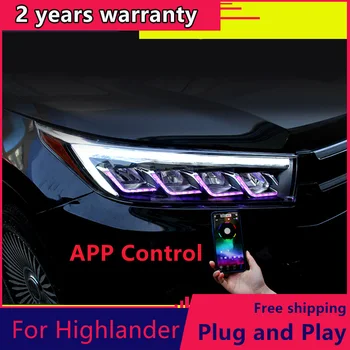 Car Styling for Toyota Highlander APP Headlights 2018 New Kluger DRL low beam High Beam LED Dynamic turn signal APP Control drl
Car Styling for Toyota Highlander APP Headlights 2018 New Kluger DRL low beam High Beam LED Dynamic turn signal APP Control drl