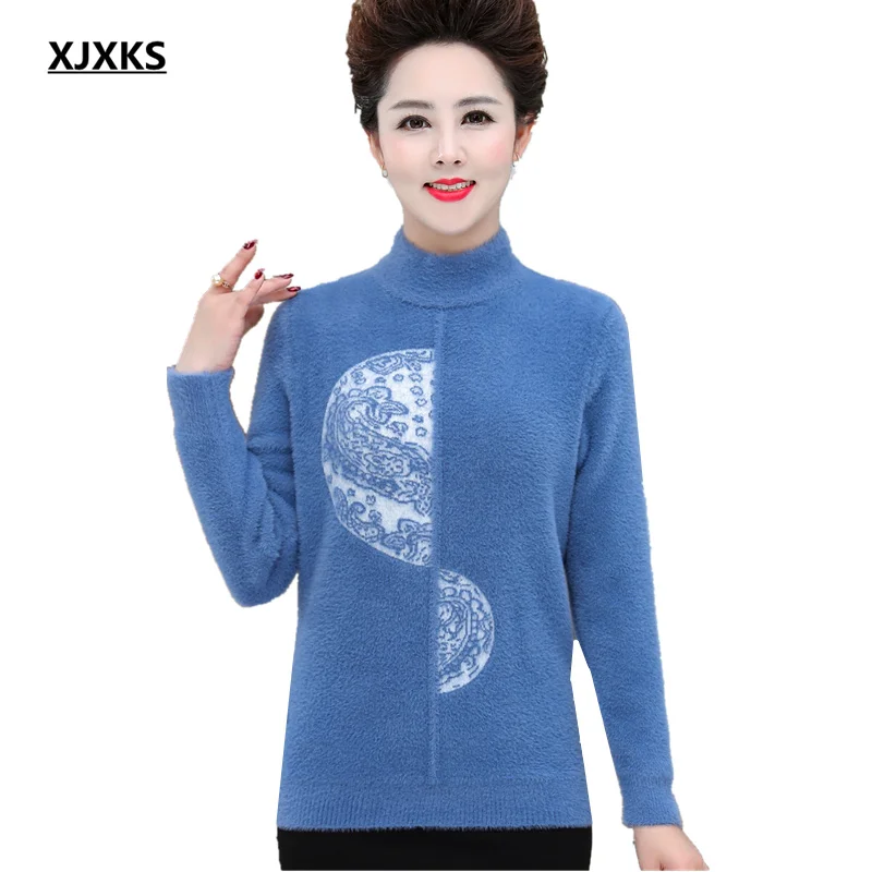 XJXKS Thicken warm comfortable imitation mink knit sweater women pullover 2022 winter new women turtleneck sweater
XJXKS Thicken warm comfortable imitation mink knit sweater women pullover 2022 winter new women turtleneck sweater